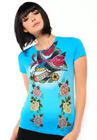 t shirt ed hardy 2012 style mujer bird blue,ed hardy chaussures